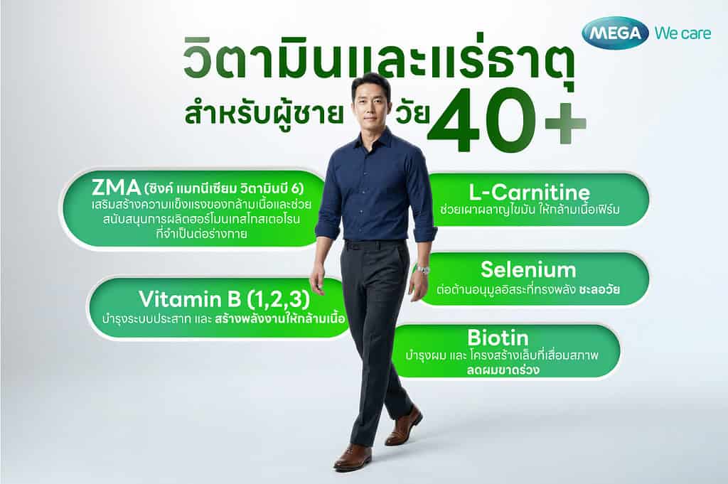วิตามินสำหรับ วัยทองผู้ชาย 40+
