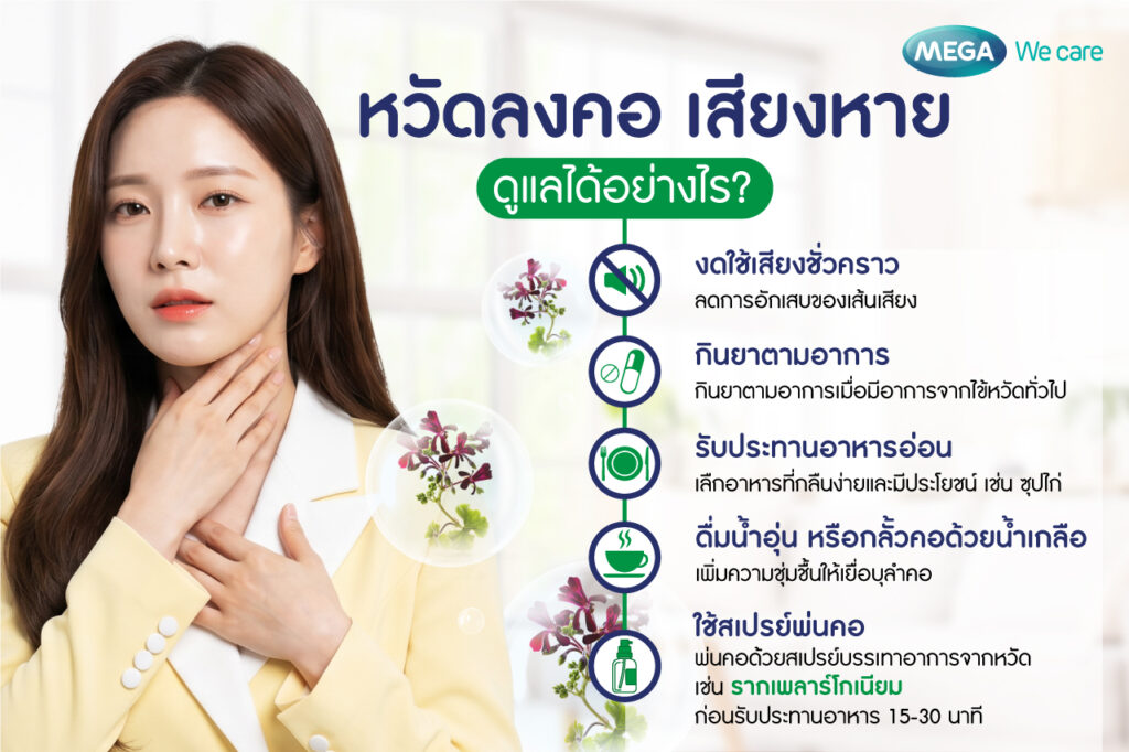 หวัดลงคอ เสียงหาย รักษายังไง